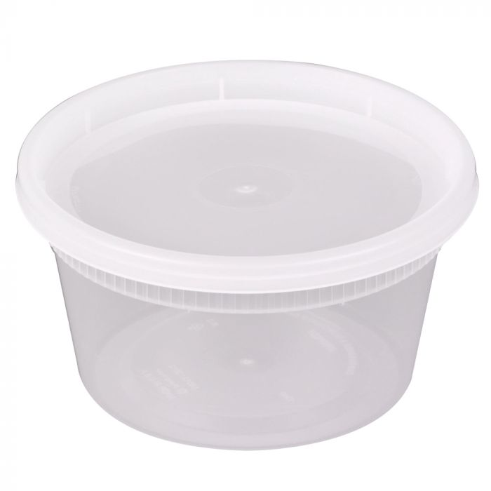 YT12 Plastic Round Deli Containers with Lid, 12-oz 